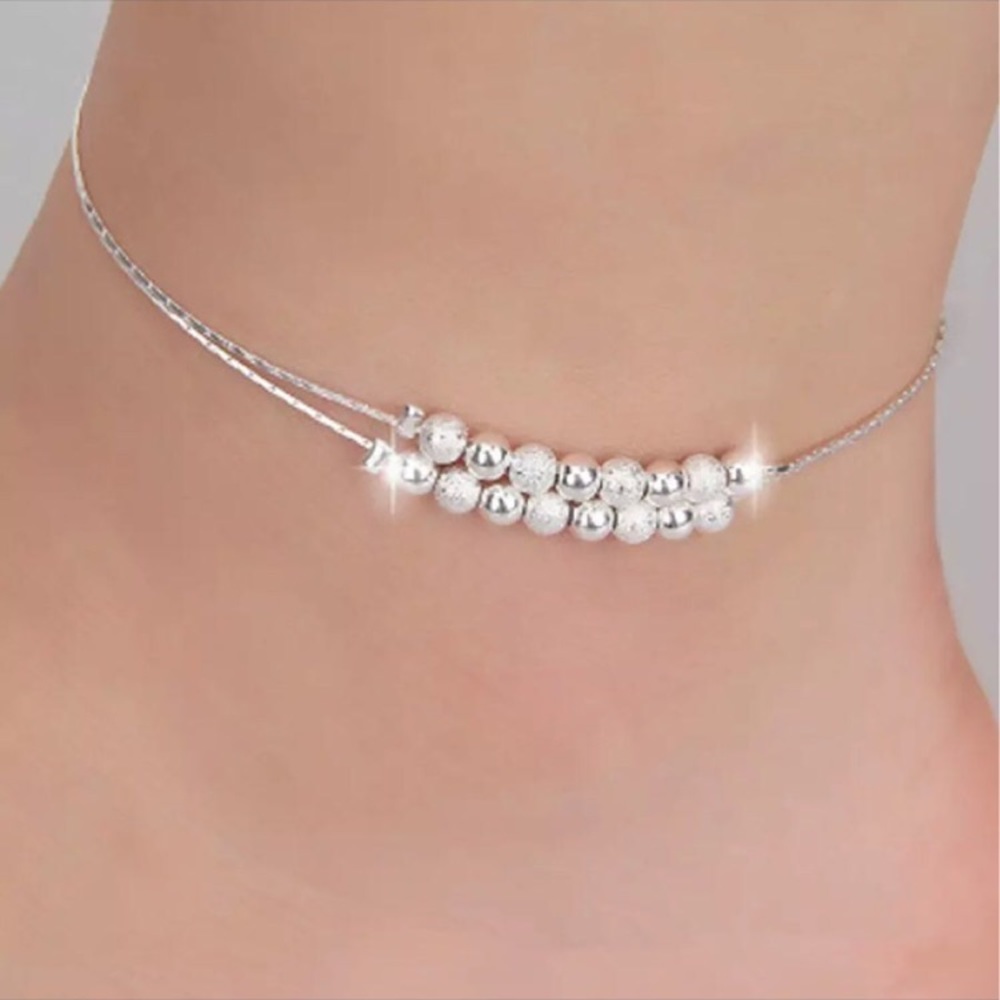 - Pure silver anklet with Swarovski beads